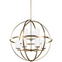 Alturas Nine Light Chandelier — Etched / White Inside