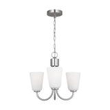 Miles Three Light Chandelier — Etched white