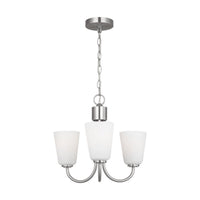 Miles Three Light Chandelier — Etched white
