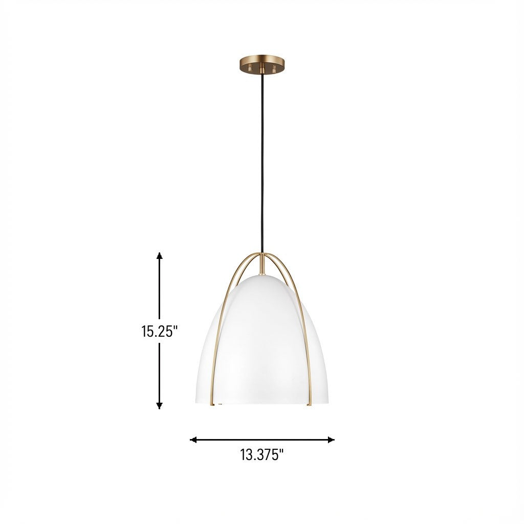 Norman Medium Pendant — Matte White, 75 W