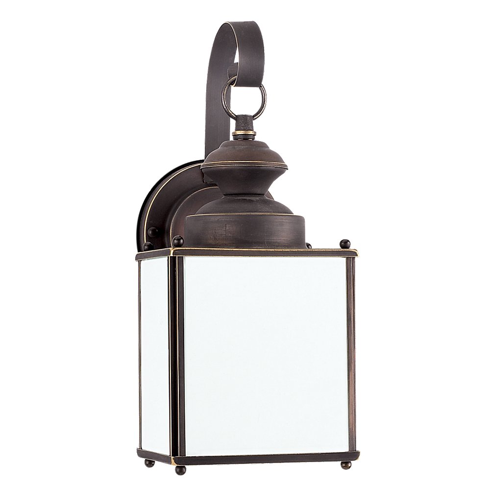 One Light Outdoor Wall Lantern — 12.50", Etched White Tiffany