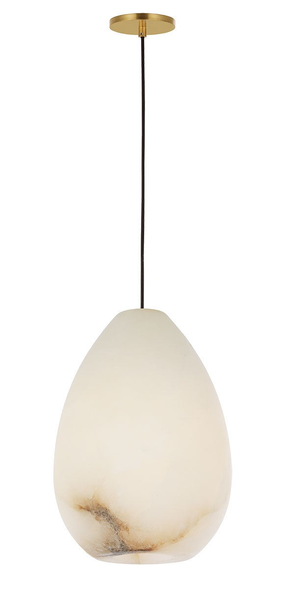 Alina One Light Pendant — 6.80", Alabaster