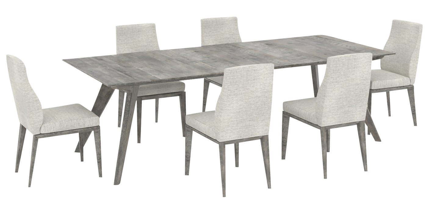 Shadow Birch with Matte Finish and AC Fabric | Canadel Downtown 4072 Shadow Dining Set - Floor Model | Valley Ridge Furniture