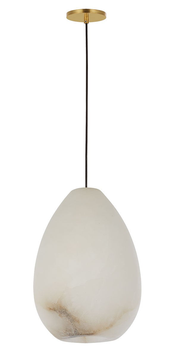Alina One Light Pendant — 6.80", Alabaster