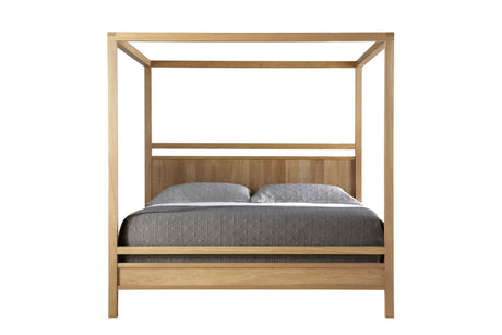 West Bros Fulton Complete Poster Canopy Bed in 89 Sand, on white