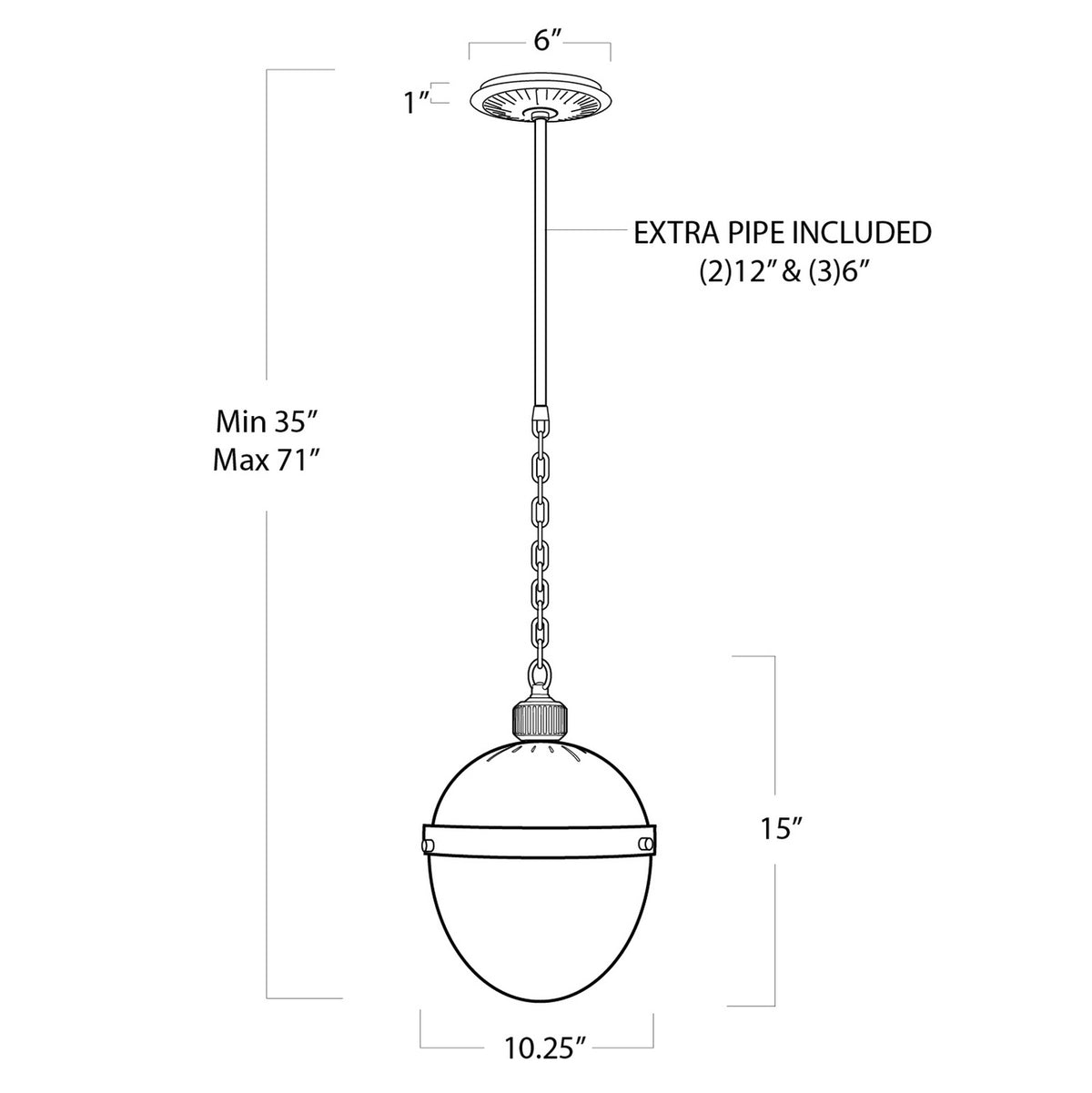 Otis One Light Pendant — 35.00"