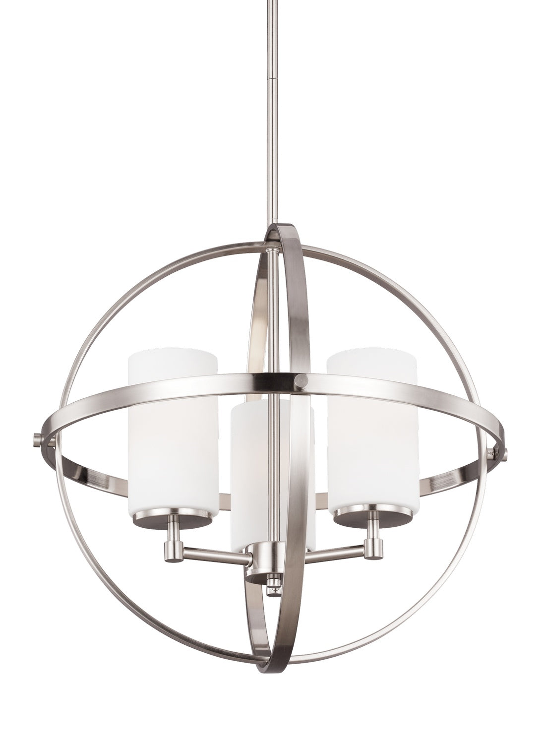 Alturas Three Light Chandelier — Etched / White Inside