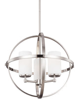 Alturas Three Light Chandelier — Etched / White Inside