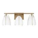 Three Light Wall/Bath — Matte White, 75 W