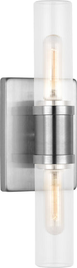 Keaton 16" Bath Sconce — Clear Fluted