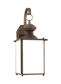 Jamestowne One Light Outdoor Wall Lantern — 17.00", Etched White Tiffany