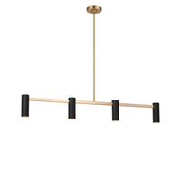 Zentro Four Light Linear Chandelier