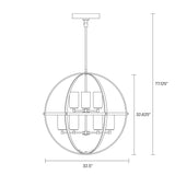 Alturas Nine Light Chandelier — Etched / White Inside