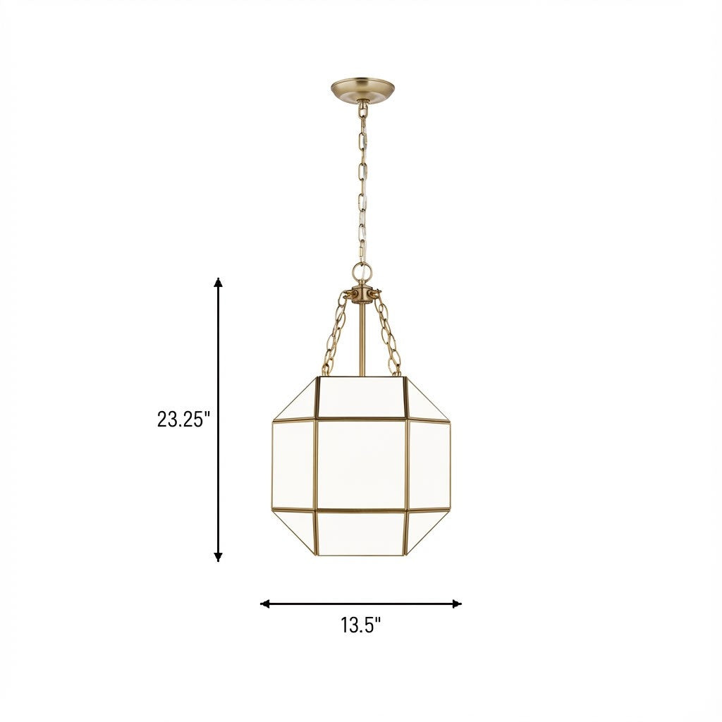 Three Light Lantern — 23.25", Smooth White