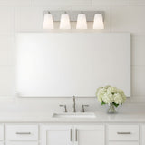 Miles Four Light Bath — Etched white glass