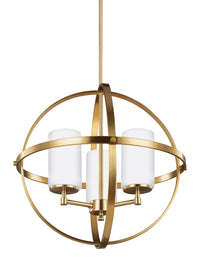 Alturas Three Light Chandelier — Etched / White Inside
