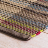 Dash & Albert Swedish Rag Handwoven Indoor/Outdoor Rug in Blue, corner detail