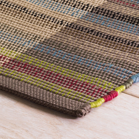 Dash & Albert Swedish Rag Handwoven Indoor/Outdoor Rug in Blue, corner detail