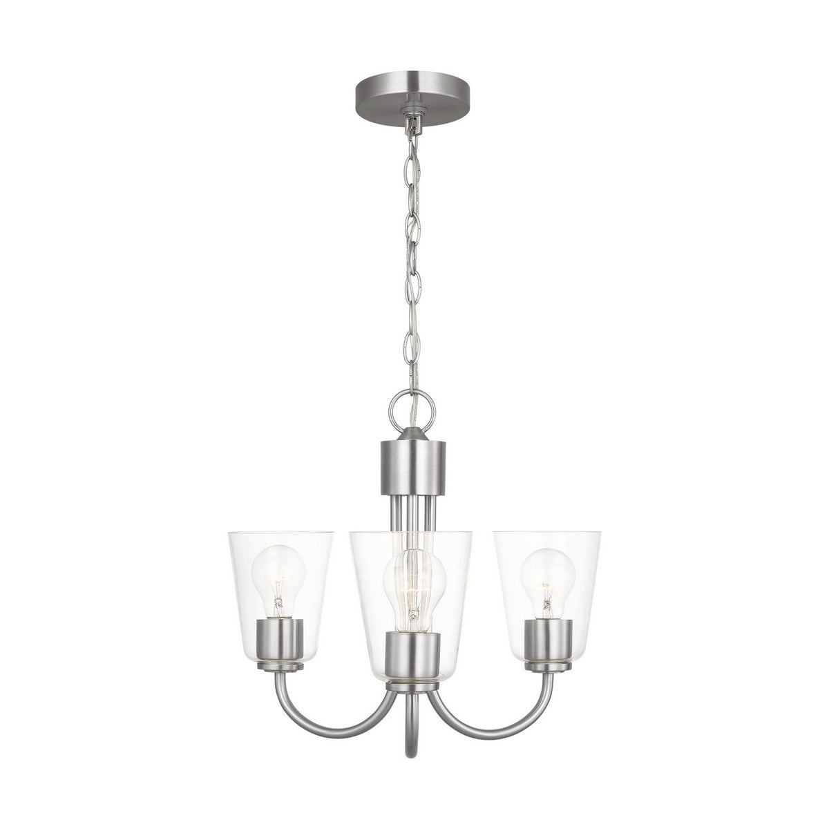 Miles Three Light Chandelier — Clear