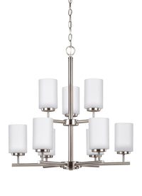 Oslo Nine Light Chandelier — Cased Opal Etched