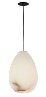 Alina One Light Pendant — 6.80", Alabaster