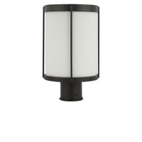 Luning 13 One Light Outdoor Post Lantern — Etched White Glass