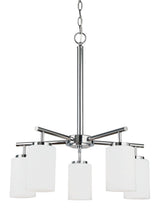 Oslo Five Light Chandelier — Cased Opal Etched