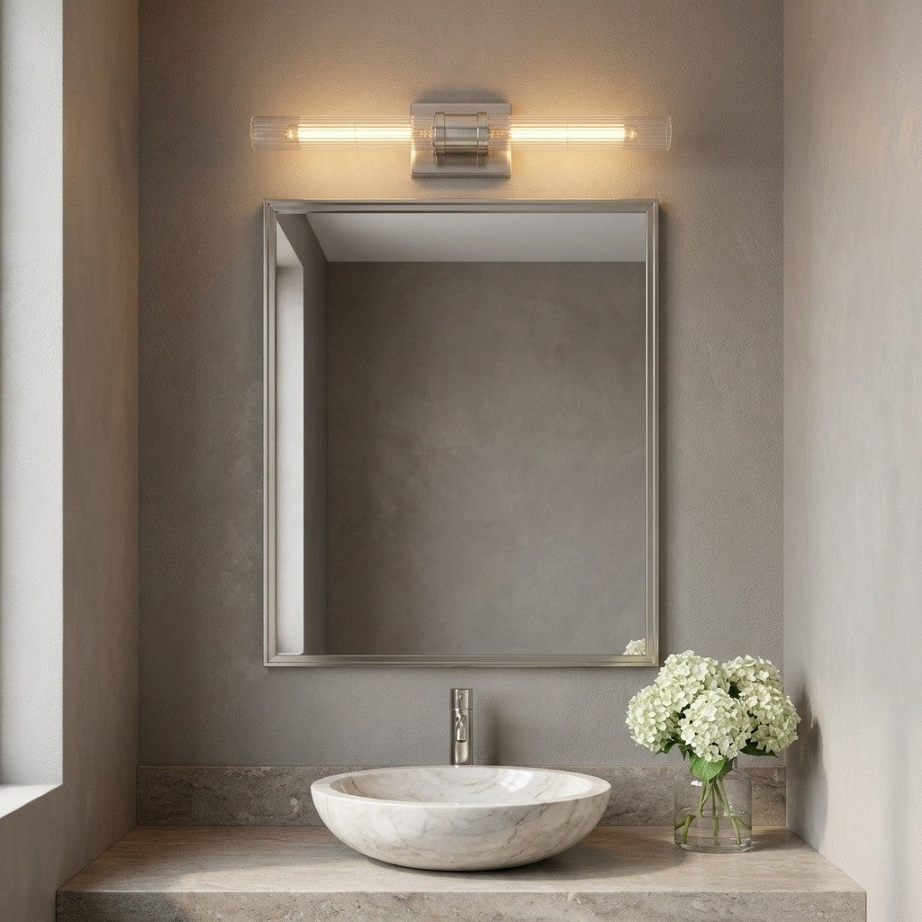 Keaton 30" Vanity Sconce — Clear Fluted