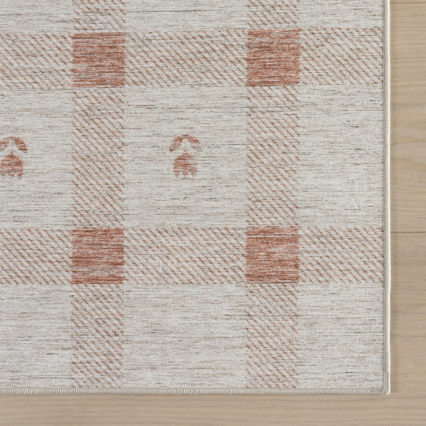 Elenica Modern Plaid Machine Washable Rug