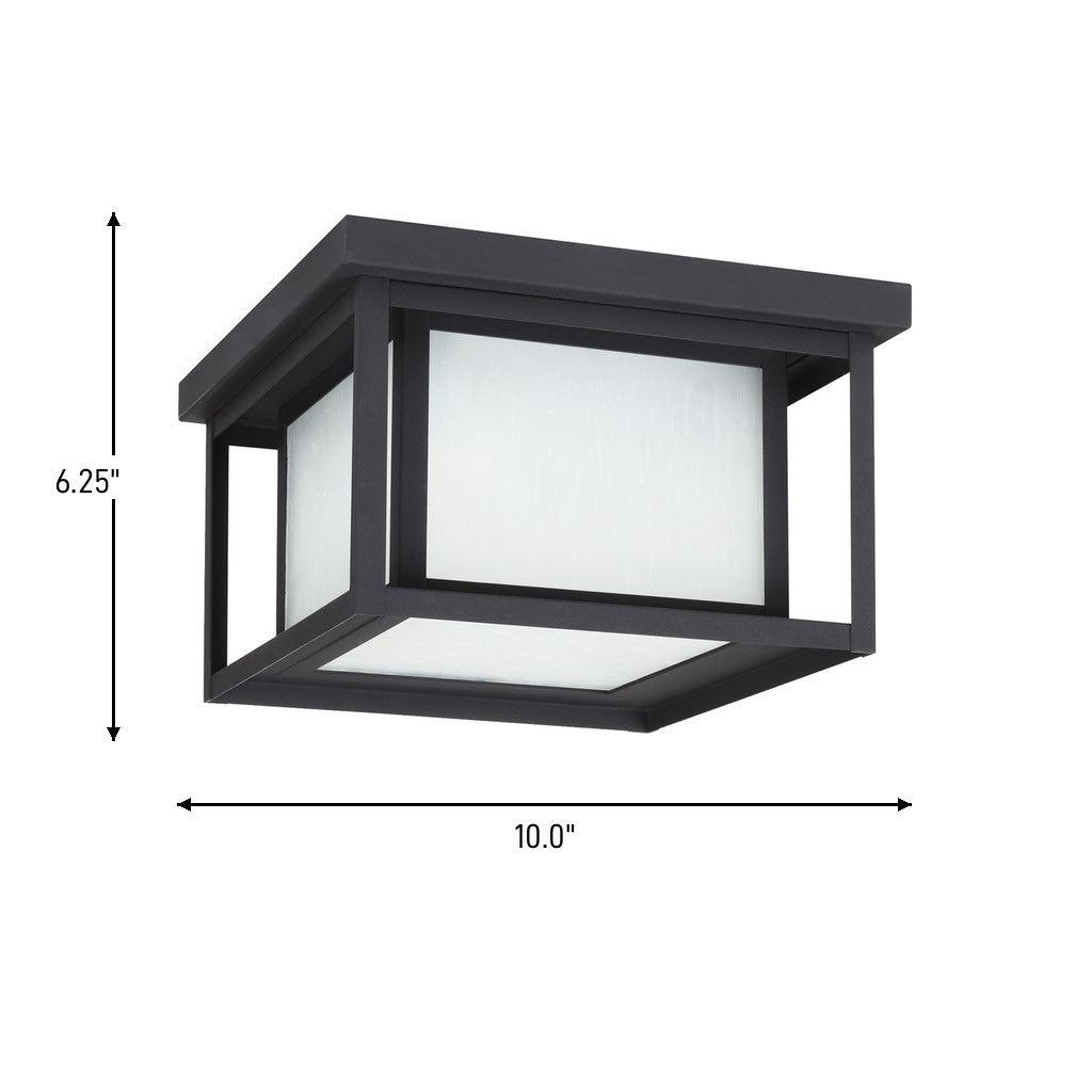Hunnington Flush Mount — 2 Light, Etched Seeded