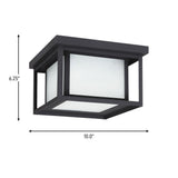Hunnington Flush Mount — 2 Light, Etched Seeded