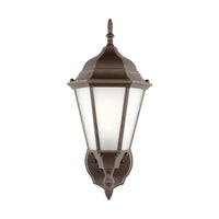 One Light Outdoor Wall Lantern — 17.00", Satin Etched