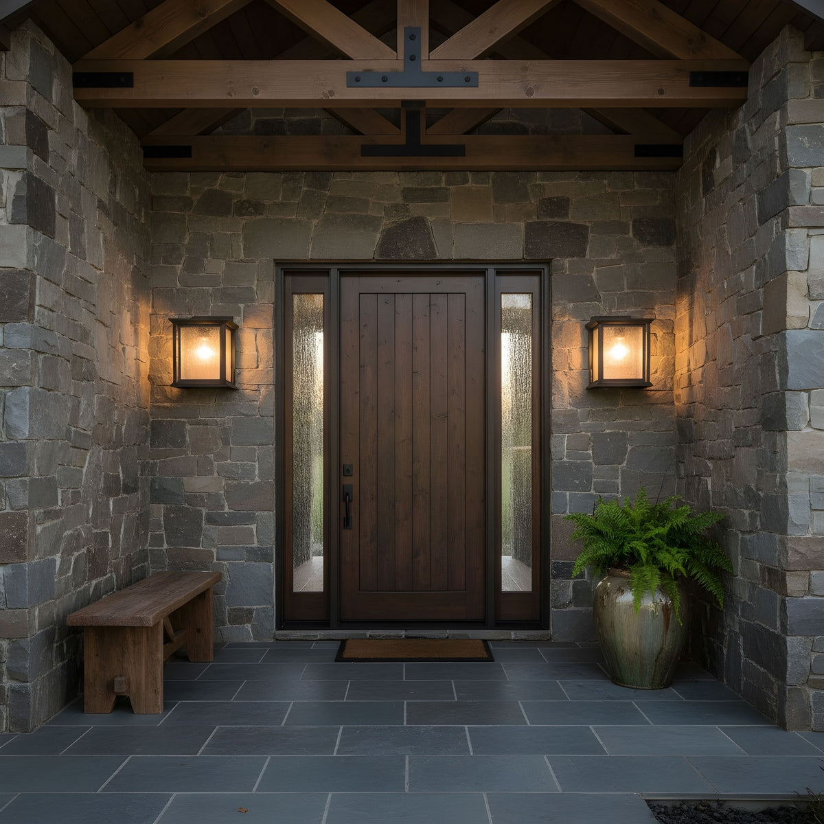 Audley 10" Lantern — Distressed Seeded