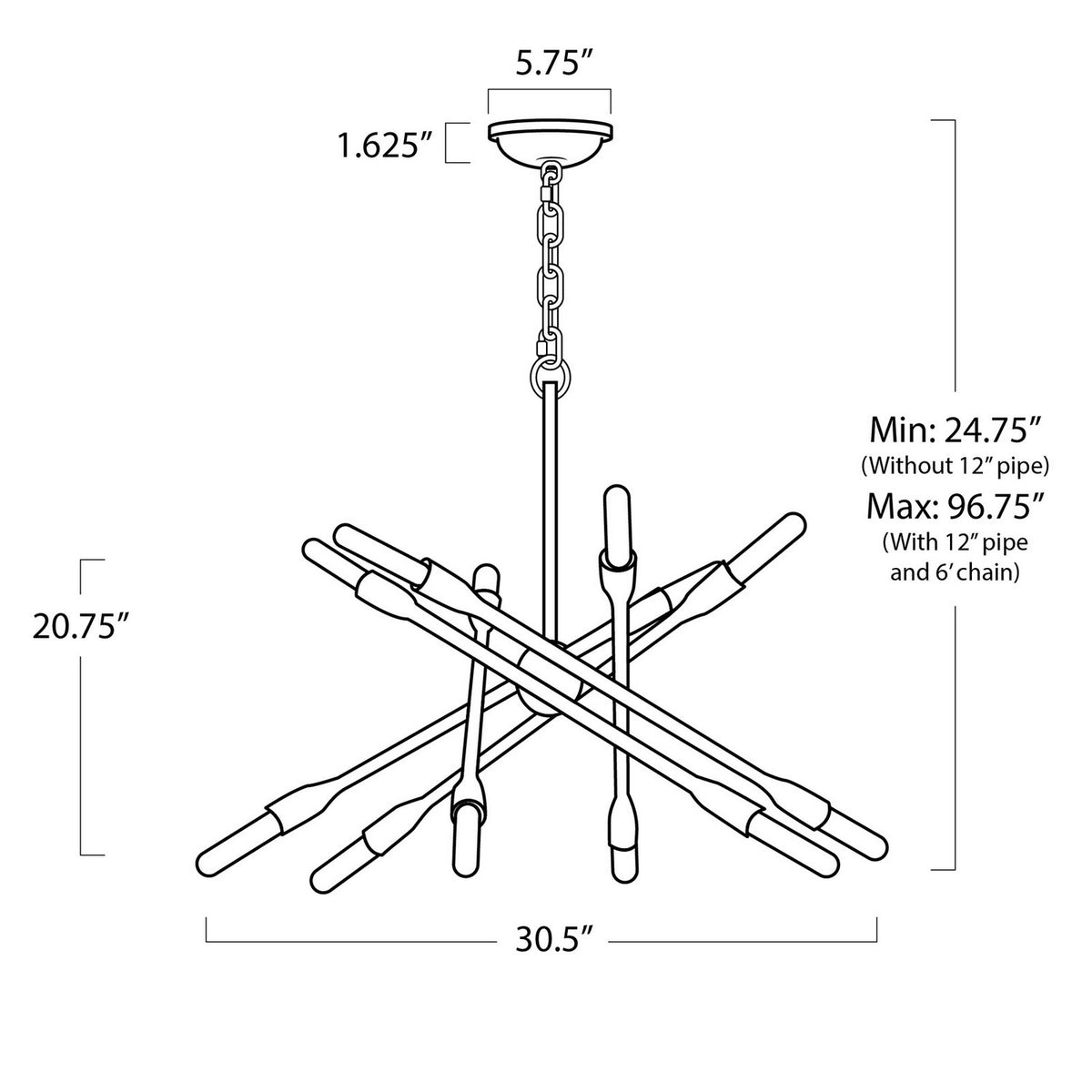 Cobra 12 Light Chandelier — 24.75"