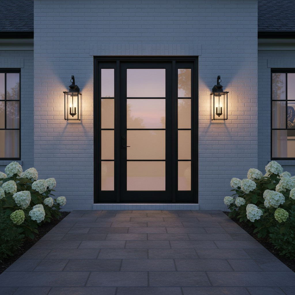 Two Light Outdoor Wall Lantern — 20.25", Torpedo Bulb
