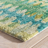 Dash & Albert Paint Chip Hand Micro Hooked Wool Rug in Moss, corner detail
