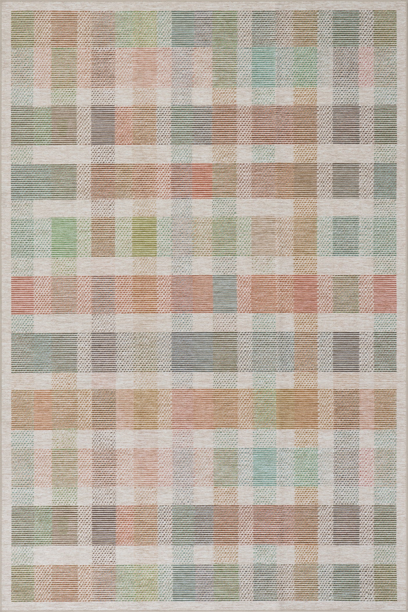 Chanan Farmhouse Plaid Machine Washable Rug