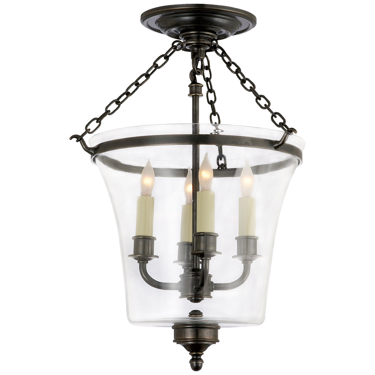 Sussex Semi-Flush Bell Jar Lantern