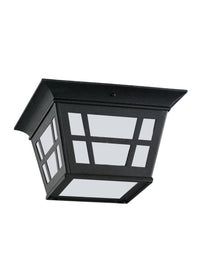 Herrington Two Light Flush Mount — Etched / White Inside