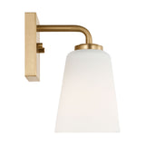 Miles One Light Bath — Etched white glass