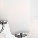 Miles Nine Light Chandelier — Etched white