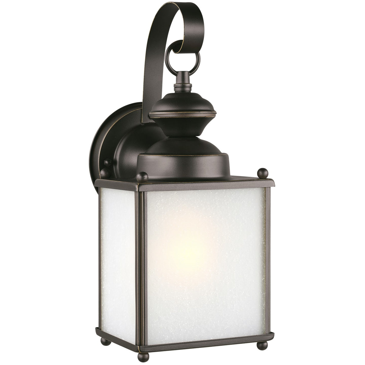 One Light Outdoor Wall Lantern — 12.50", Frosted Seeded