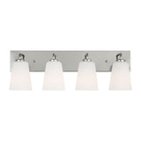 Miles Four Light Bath — Etched white glass
