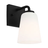 Miles One Light Bath — Etched white glass