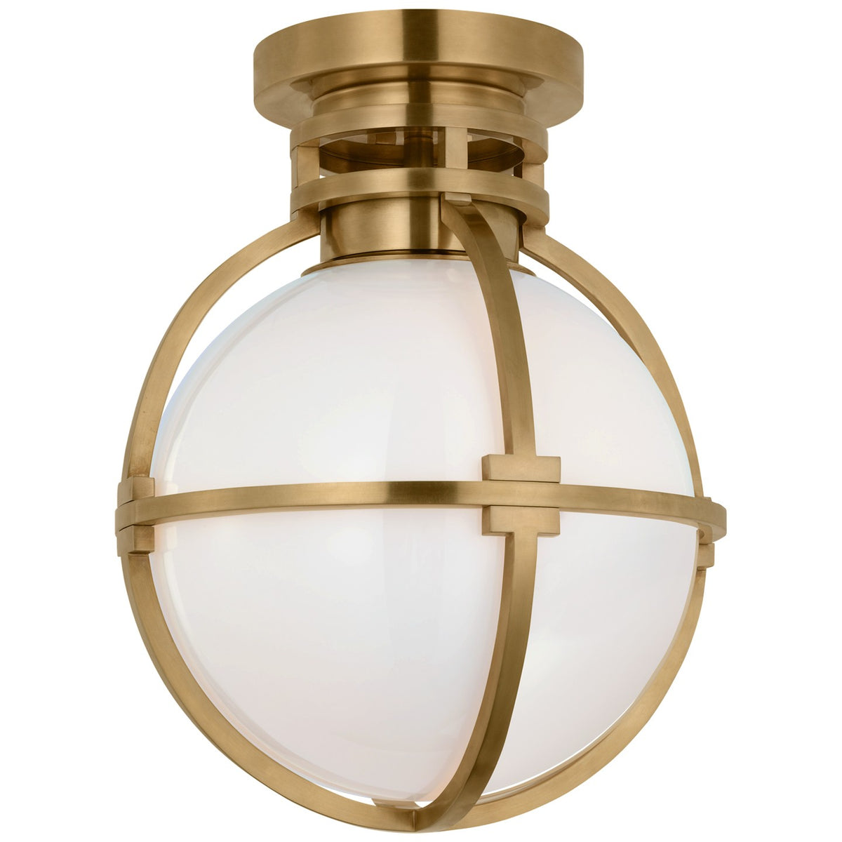 Gracie 10" Captured Globe Flush Mount with White Glass