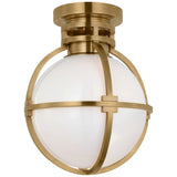 Gracie 10" Captured Globe Flush Mount with White Glass