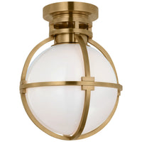 Gracie 10" Captured Globe Flush Mount with White Glass