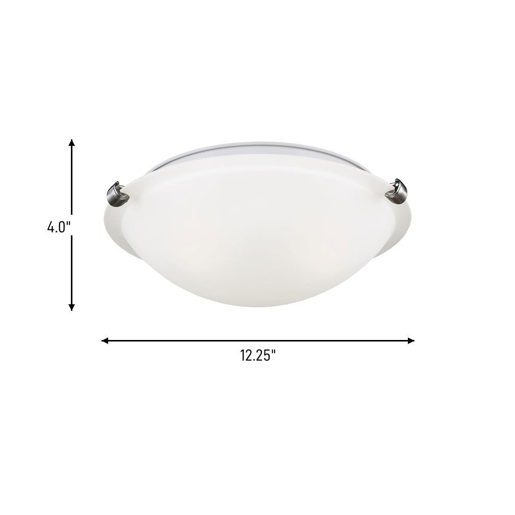 Two Light Flush Mount — W: 12.25" × H: 4.00"