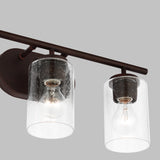 Oslo 3-Light Bath Sconce — Clear Seeded
