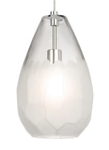 Briolette One Light Pendant — Frost, Art Glass, 120V